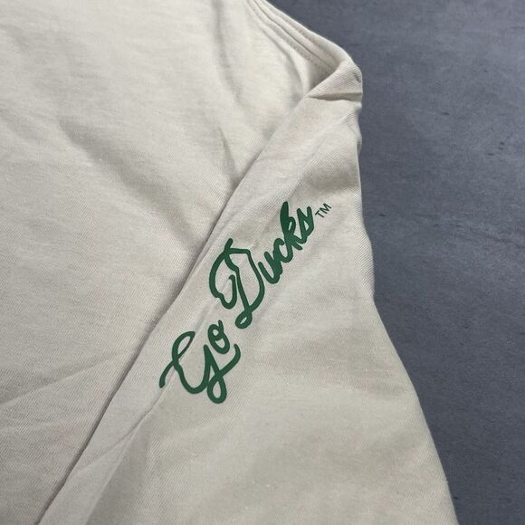 Nike Oregon Ducks Cropped Long-Sleeve T Shirt Women XL New Khaki‎ Beige Tan - Picture 3 of 11